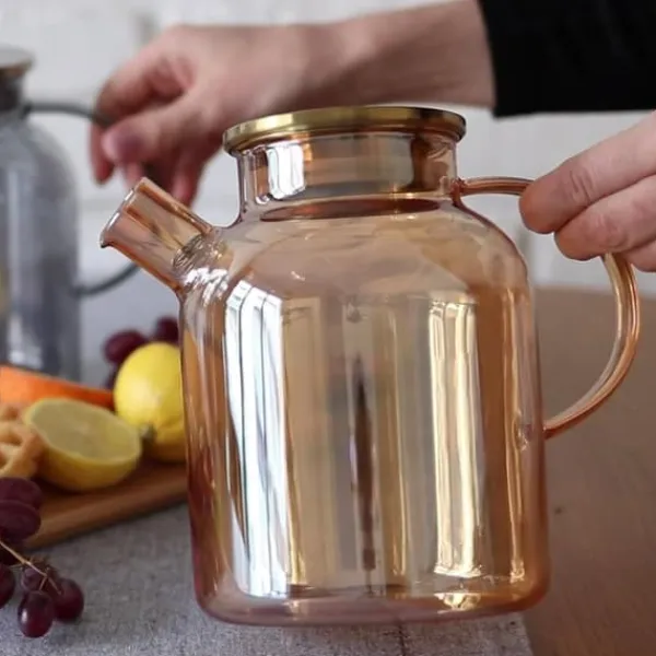 Kaffe- & Tekander>Wilmax tekande 1,6 l i termoglas, PVD-finish