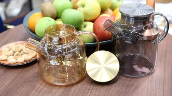Kaffe- & Tekander>Wilmax tekande 1,6 l i termoglas, PVD-finish