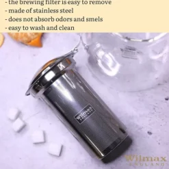 Wilmax tekande i glas 600 ml med stålsi, komfursikker Sale