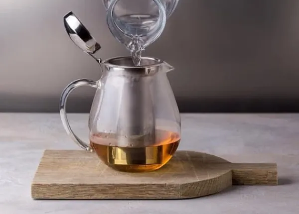 Wilmax tekande i glas 600 ml med stålsi, komfursikker Sale