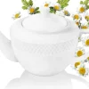 Wilmax tekande i hvidt porcelæn 900 ml – klassisk kande med låg, opvaskemaskinesikker og egnet til mikroovn Best