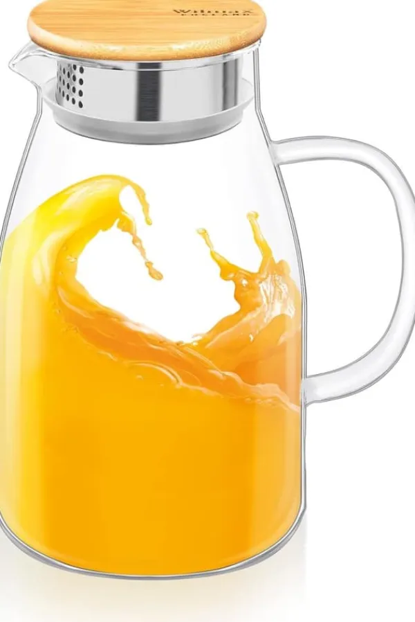 Karafler>Wilmax termo glaskaraffel 1,9 L, borosilikat, bambulåg