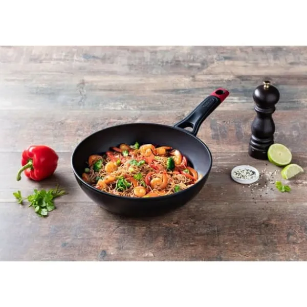 Wok Pande Pyrex Sort Aluminium Sale