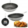 Gryder, Stegepander Og Kasseroller>Wokpande i rustfrit stål med honningkagemotiv (28 cm)