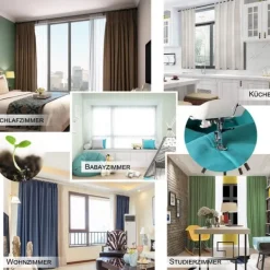 WOLTU 2 stk. sæt gardiner, mørklægningsgardiner med rynkebånd til skinne, 250 g/m² tunge mørklægningsgardiner, termogardiner, kuldebeskyttelse, lystætte til stue | CDON Best