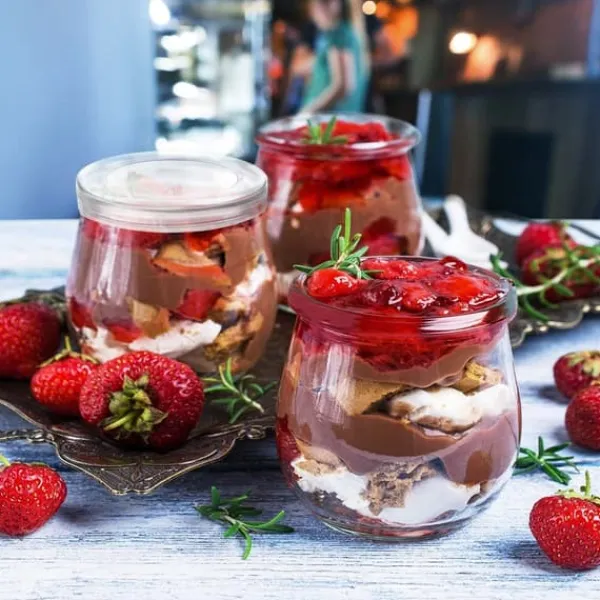 Opbevaringsdåser>12x Glaskrukker Krukker Beholdere Kopper Yoghurtkopper Desserter 200ml