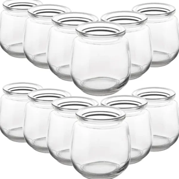 Opbevaringsdåser>12x Glaskrukker Krukker Beholdere Kopper Yoghurtkopper Desserter 200ml