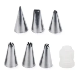 Udstyr Til Kagedekoration>6x Konfekturespidser Stål Dekorationsspids + Adapter