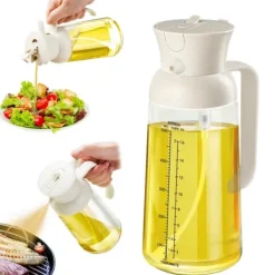 YARRAMATE Køkkenoliesprøjte med målebæger 550 ml olivenoliedispenser hvid New