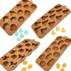 Udstikkere>ZOOMPIL Halloween Silikoneforme 4 stk. Brun
